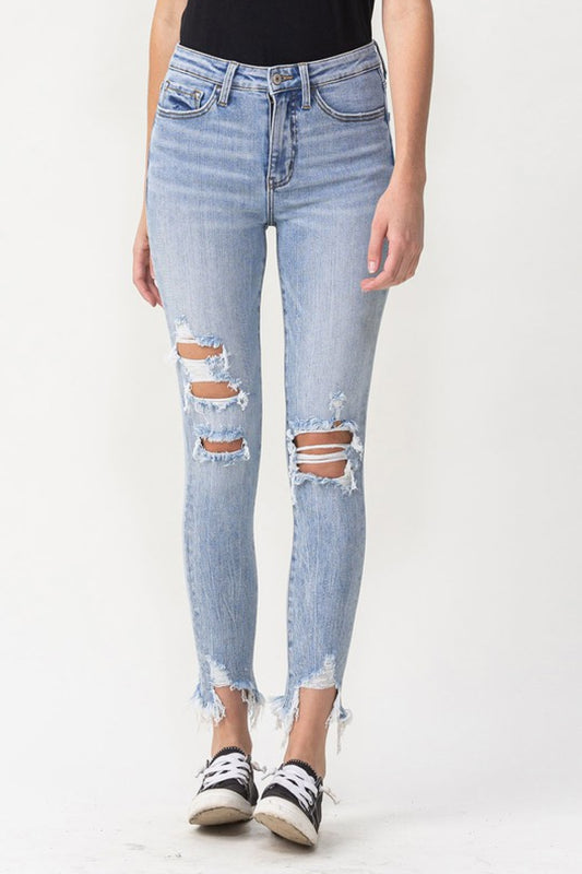 Lovervet Full Size Lauren Distressed High Rise Skinny Jeans