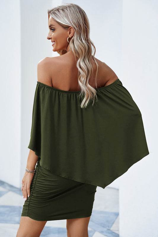 Full Size Off-Shoulder Layered Dress