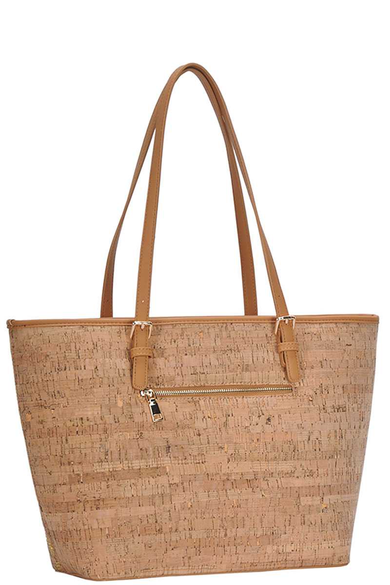 Chic Trendy Cork Textured Fashion Pattern Shopper Bag