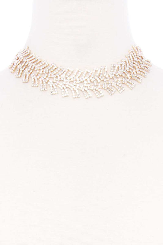 Rhinestone Wide Short Necklace