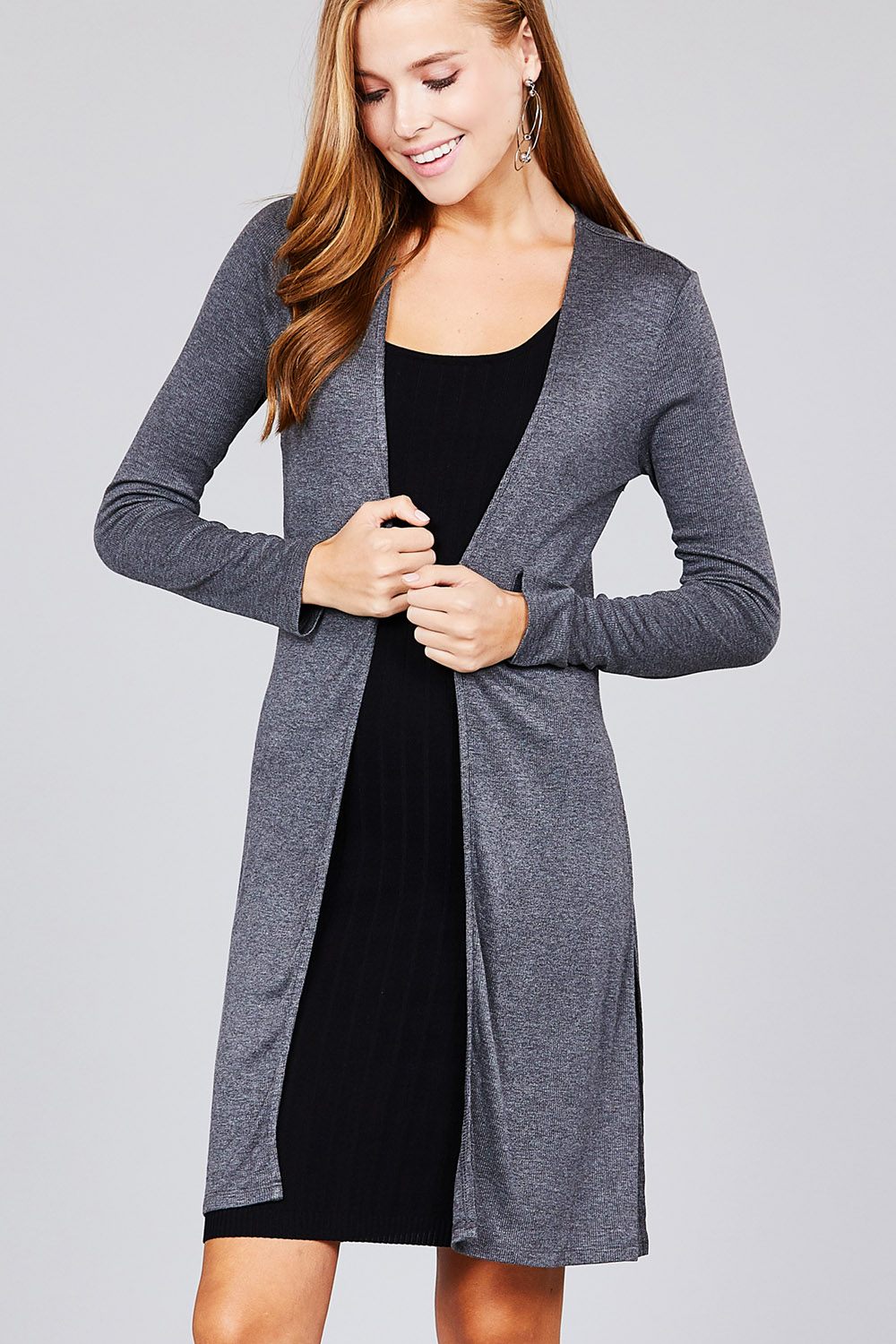 Side Slit Tunic Cardigan