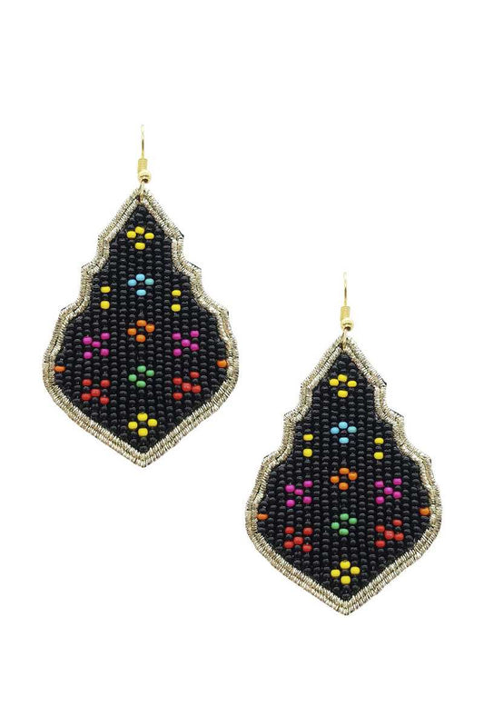 Seed Bead Pattern Dangle Earring