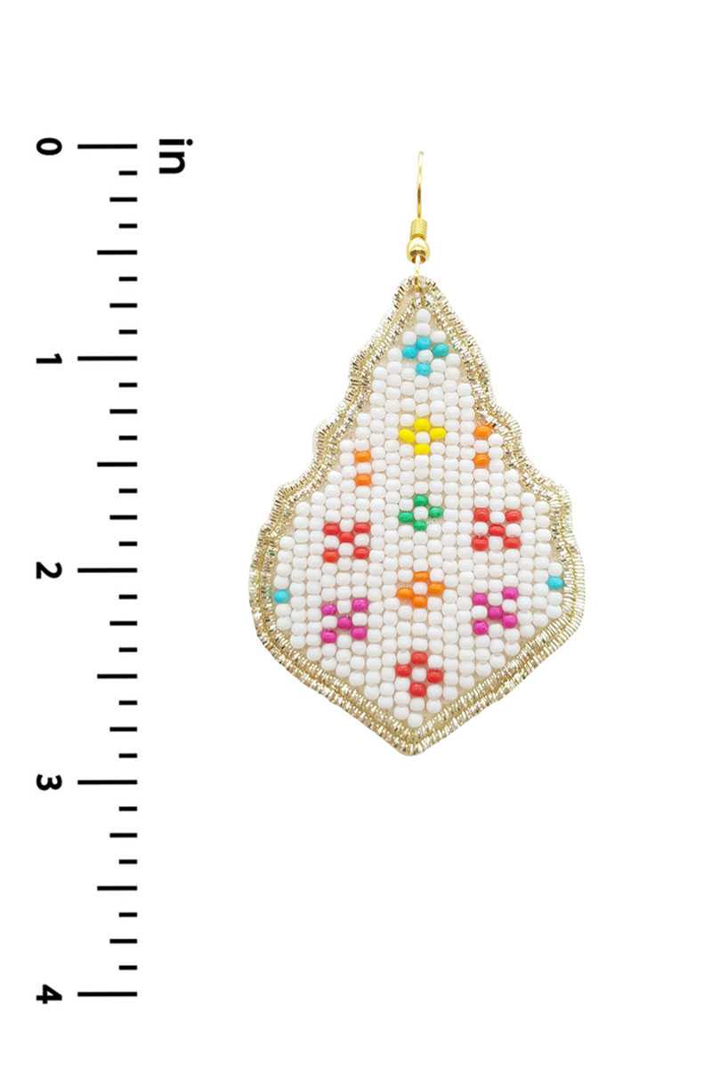 Seed Bead Pattern Dangle Earring