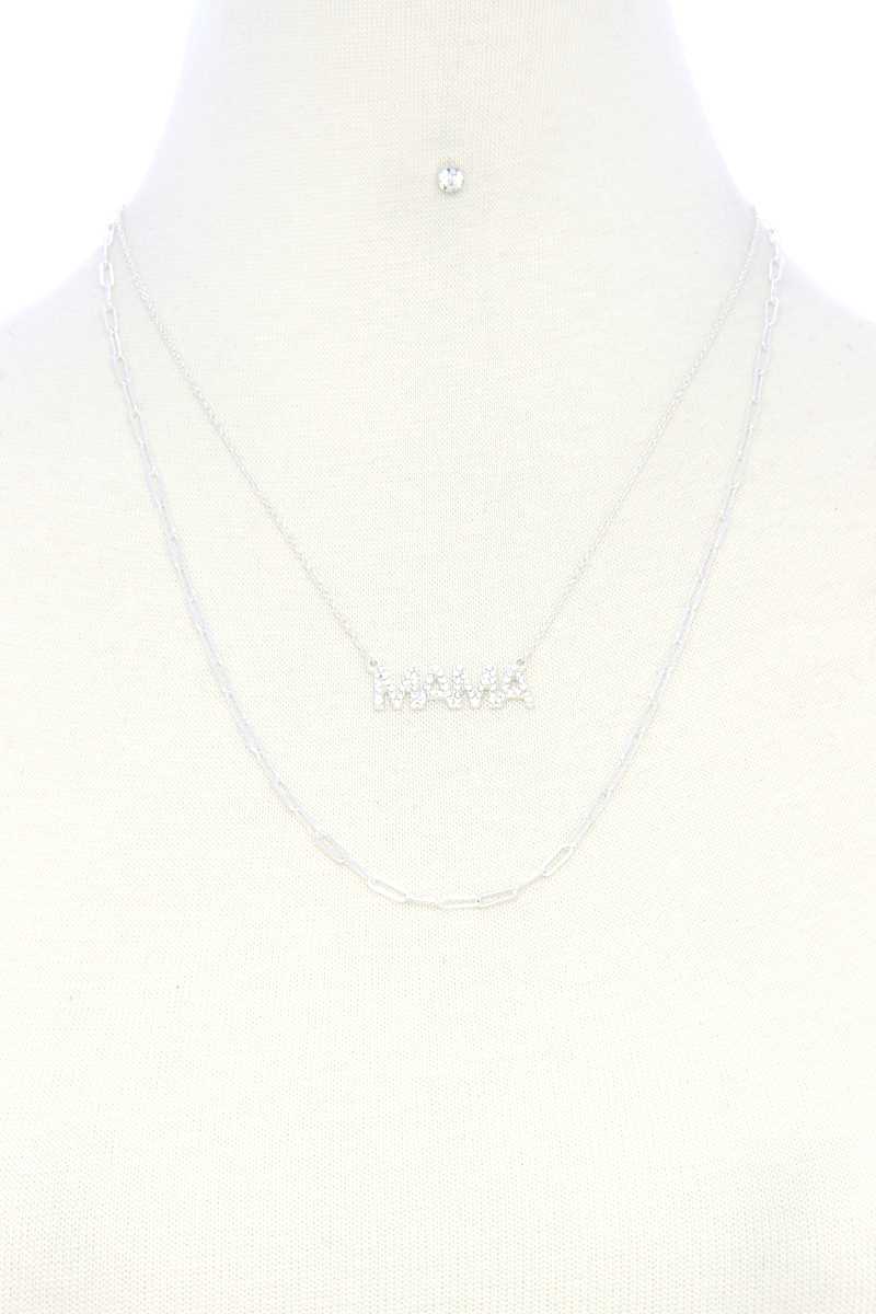 Mama Quote Oval Link Layer Necklace