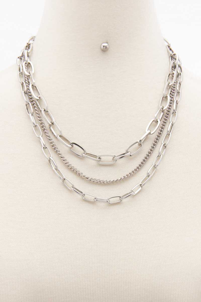 Oval Link Layered Necklace