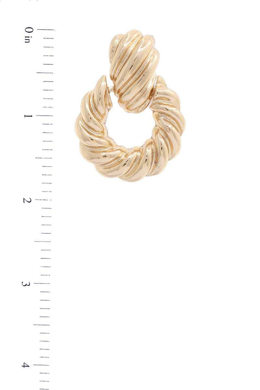 Croissant Texture Metal Post Earring