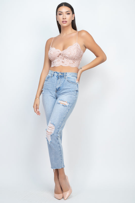 Cami Floral Lace Bralette Top