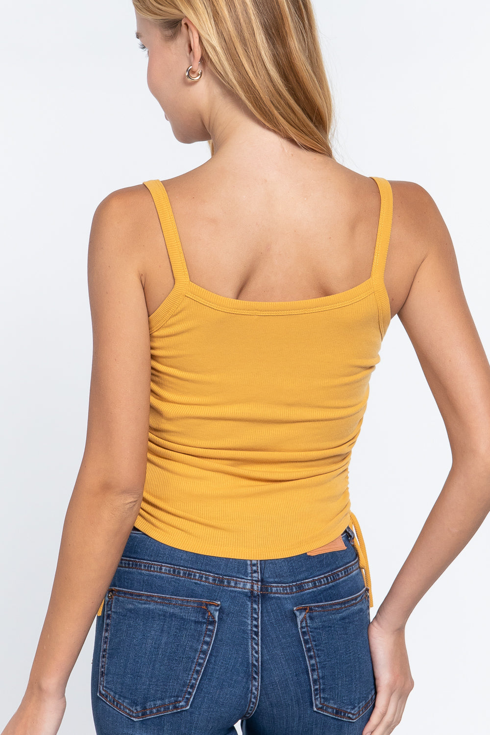 Side Ruched Cami Knit Top