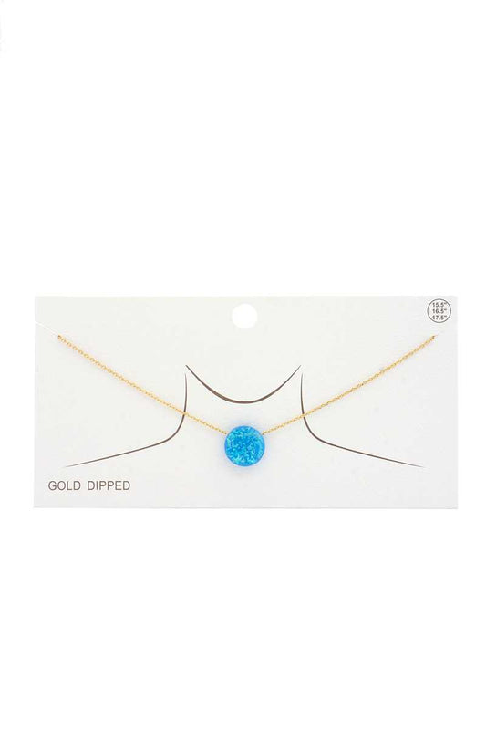 Iridescent Circle Gold Dipped Necklace