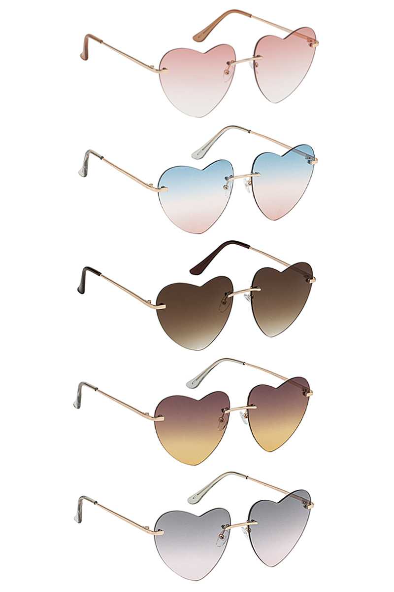 Trendy Cool Vibe Heart Shape Sunglasses