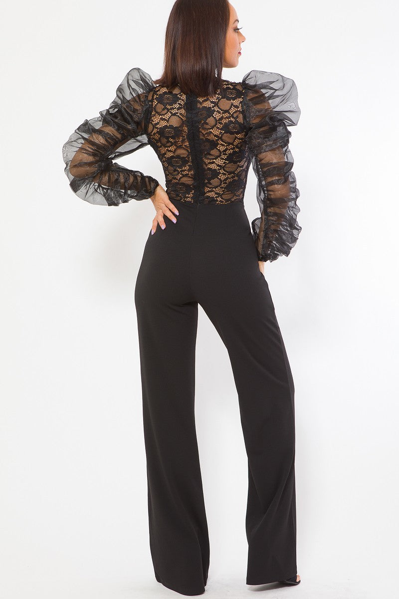 Lace Combined Fashion Jumpsuit