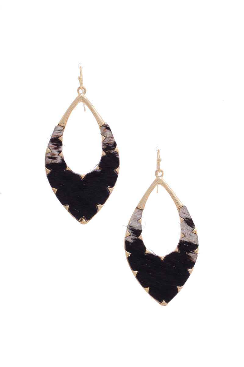 Faux Fur Metal Drop Earring