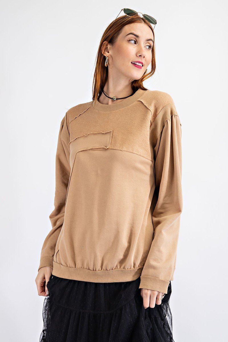 Terry Knit Loose Fit Pullover