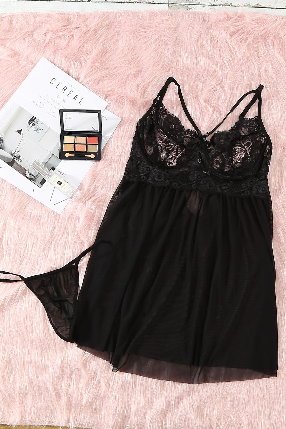 Black Lace Sheer The Great Escape Babydoll