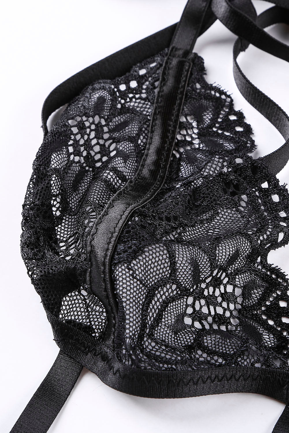 New Moves Hollow Out Black Lace Teddy