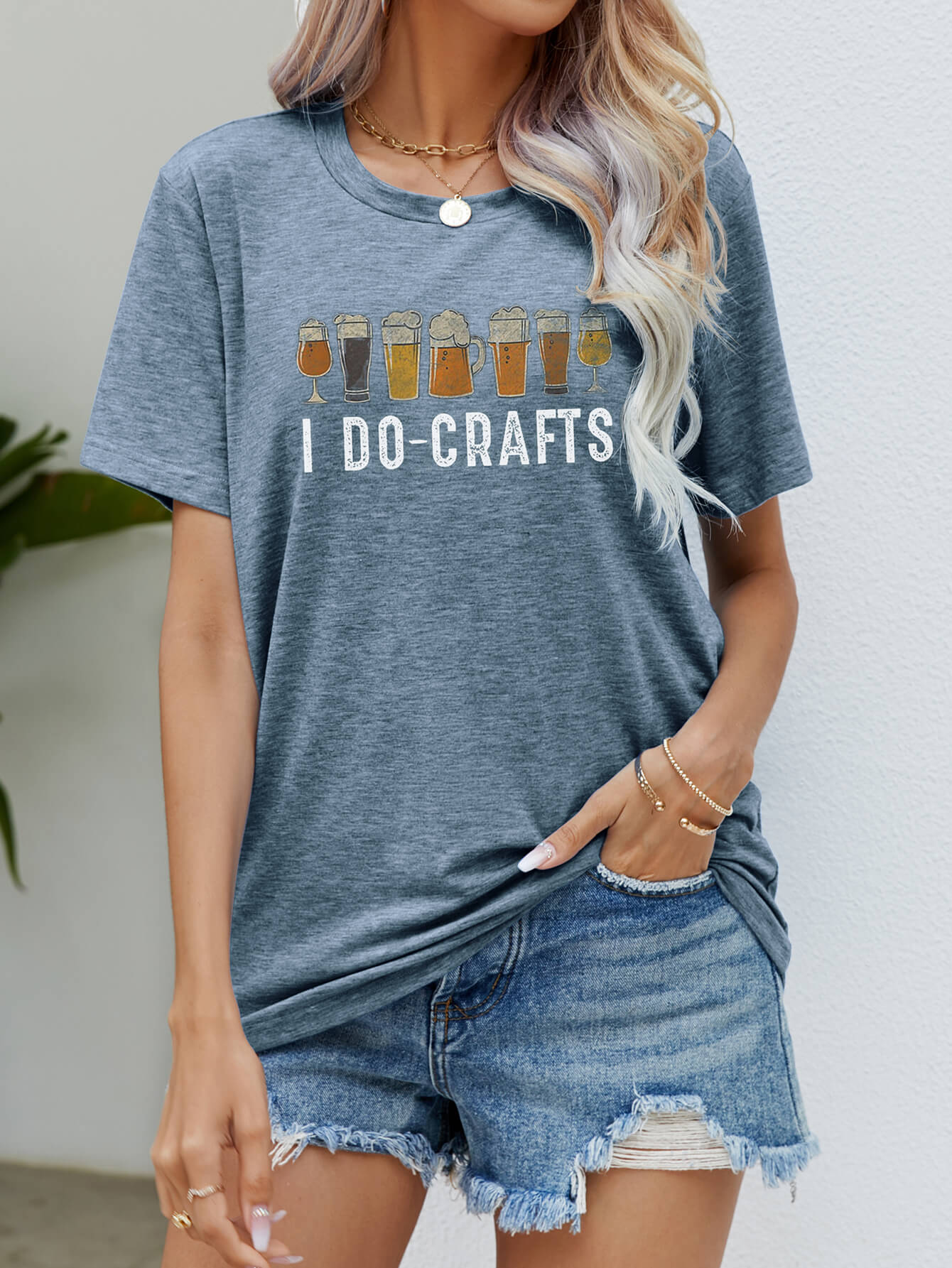 I DO CRAFTS Round Neck T-Shirt